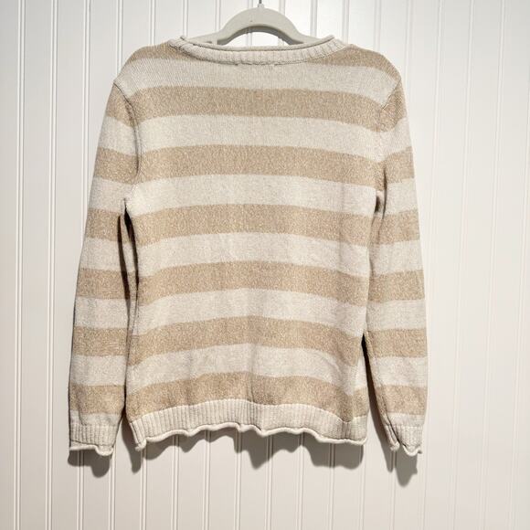 Christopher Banks Striped Reindeer Raccoon Christmas Sweater Size Medium - Picture 5 of 5